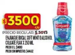 Supermercados DIA Colgate flax ekjuague bucal soft mint o alcohol oferta
