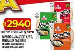Supermercados DIA Rapiditas clásicas/light oferta
