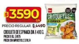 Supermercados DIA Dia croqueta de espinaca oferta