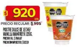 Supermercados DIA Manfrey postre dulce de leche/ vainilla oferta