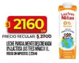 Supermercados DIA Las tres niñas 0% lactosa leche parcialmente descremada oferta