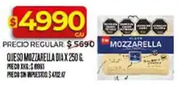Supermercados DIA Dia mozzarella queso oferta