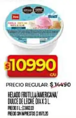Supermercados DIA Dia helado frutilla/americana! dulce de leche oferta