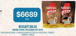 Supermercados Vea Nescafé dolca original o suave, pack ahorro, doy. oferta