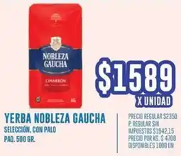 Supermercados Vea Nobleza gaucha yerba selección, con palo paq. oferta