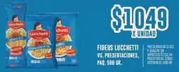 Supermercados Vea Lucchetti fideos vs. presentaciones, paq. oferta