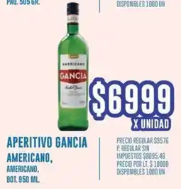 Supermercados Vea Gancia aperitivo americano, americano, bot. oferta