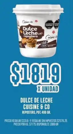 Supermercados Vea Cuisine & co dulce de leche repostero, pot. oferta