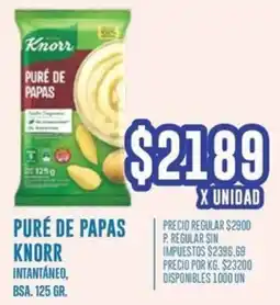 Supermercados Vea Knorr puré de papas intantáneo, bsa. oferta