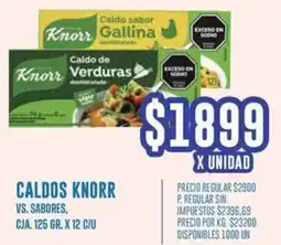 Supermercados Vea Knorr caldos vs. sabores, cja. oferta