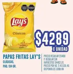 Supermercados Vea Lay's papas fritas clásicas, paq. oferta
