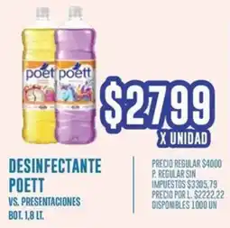Supermercados Vea Poett desinfectante vs. presentaciones bot. oferta