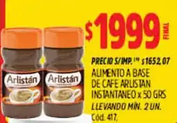 Supermercados Yaguar Arlistán alimento a base de cafe instantaneo oferta