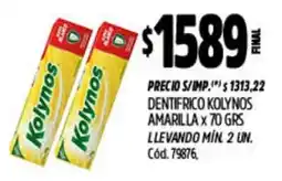 Supermercados Yaguar Kolynos dentifrico amarilla oferta