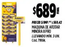 Supermercados Yaguar Minora II maquina de afeitar pro oferta
