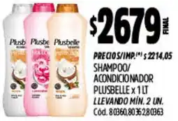 Supermercados Yaguar Plusbelle shampoo/ acondicionador oferta
