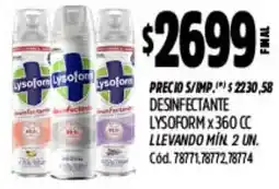 Supermercados Yaguar Lysoform desinfectante oferta