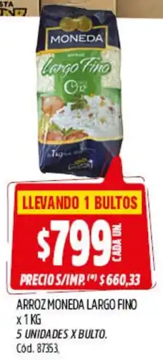 Supermercados Yaguar Moneda arroz largo fino oferta