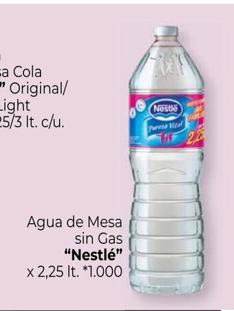 La Anonima Nestlé Agua de Mesa sin Gas x 2,25lt oferta