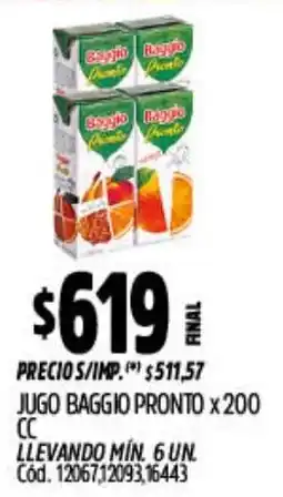 Supermercados Yaguar Baggio jugo pronto oferta