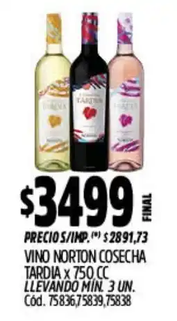 Supermercados Yaguar Tardia vino norton cosecha oferta