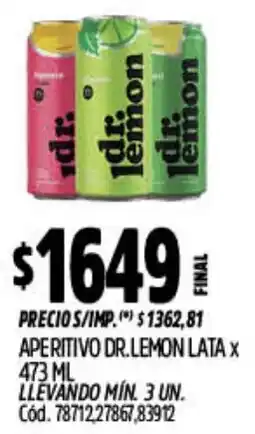 Supermercados Yaguar Dr.lemon aperitivo lata oferta