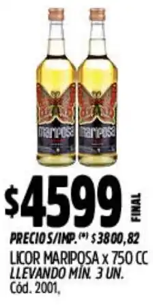 Supermercados Yaguar Mariposa licor oferta