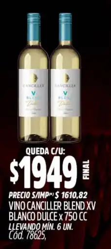 Supermercados Yaguar Canciller vino canciller blend xv blanco dulce oferta
