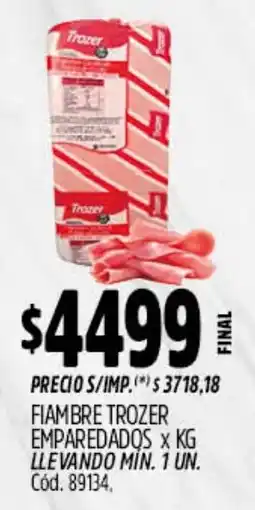 Supermercados Yaguar Trozer fiambre emparedados oferta