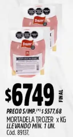 Supermercados Yaguar Trozer mortadela oferta