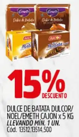 Supermercados Yaguar Dulce de batata dulcor/ noel/emeth cajon oferta