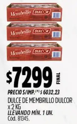 Supermercados Yaguar Dulcor dulce de membrillo oferta