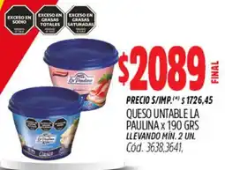 Supermercados Yaguar La paulina queso untable oferta