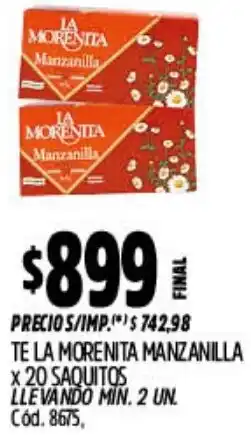 Supermercados Yaguar La morenita té manzanilla oferta