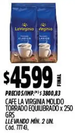 Supermercados Yaguar La virginia café molido torrado equilibrado oferta