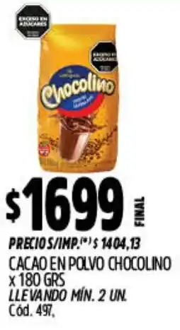Supermercados Yaguar Chocolino cacao en polvo oferta