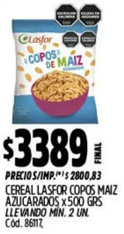 Supermercados Yaguar Lasfor cereal copos maiz azucarados oferta