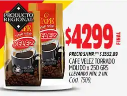 Supermercados Yaguar Velez café torrado molido oferta