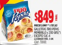 Supermercados Yaguar Trio pepas galletitas membrillo oferta
