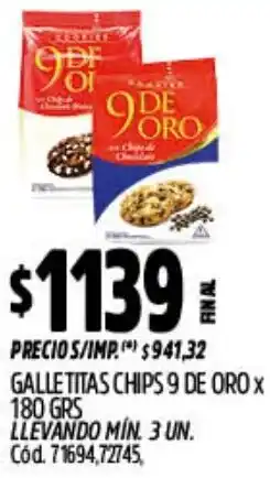 Supermercados Yaguar 9 de oro galletitas chips oferta