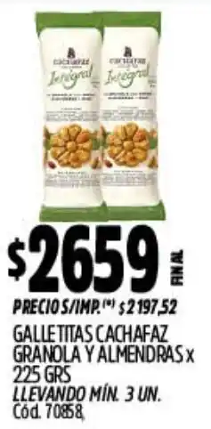Supermercados Yaguar Cachafaz galletitas granola y almendras oferta