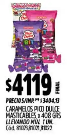 Supermercados Yaguar Pico dulce caramelos masticables oferta