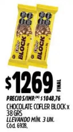 Supermercados Yaguar Cofler chocolate block oferta