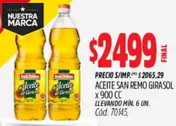 Supermercados Yaguar San remo aceite girasol oferta