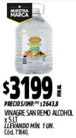 Supermercados Yaguar San remo vinagre alcohol oferta