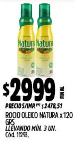 Supermercados Yaguar Natura rocio oleico oferta
