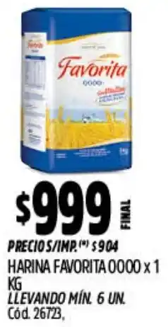 Supermercados Yaguar Favorita 0000 harina oferta