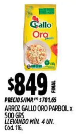 Supermercados Yaguar Gallo arroz oro parboil oferta