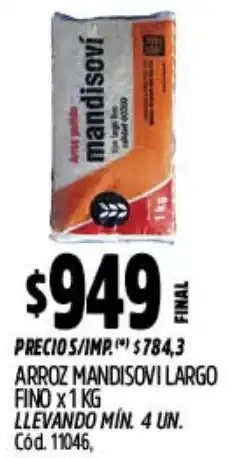 Supermercados Yaguar Mandisovi arroz largo fino oferta
