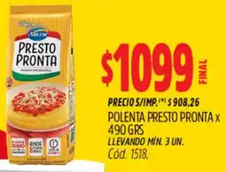 Supermercados Yaguar Presto pronta polenta oferta